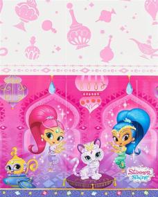 img 1 attached to Shimmer and Shine Plastic Table Cover - American Greetings Party Supplies, 1-Count