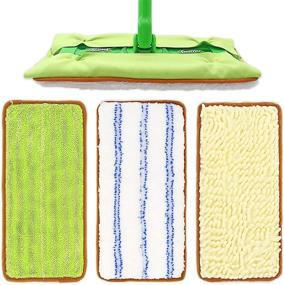 img 4 attached to Reusable Swiffer Sweeper Mop Pads - 3PCS, Machine Washable Refills | Microfiber for Hardwood Floors