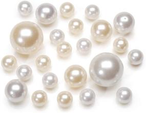 img 3 attached to 🌟 Dazzling Darice Ivory and White Pearl Beads (34pc) – Ideal for Craft Projects, Garland, Beadwork, Vase Filler and Beyond – Conveniently Stringable Round Beads – 3 Assorted Sizes per Package