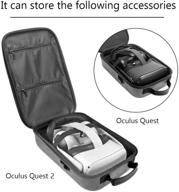 pinson hard travel case compatible with oculus quest 2 / quest vr gaming headset and controllers accessories carrying bag (gray) logo