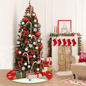 img 1 attached to Snowing Snowman Christmas Tree Skirt: Festive Decoration for Merry Christmas Party 🎄 and New Year Celebration - 36 Inch Xmas Tree Skirt Decorations for Home Décor