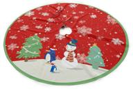snowing snowman christmas tree skirt: festive decoration for merry christmas party 🎄 and new year celebration - 36 inch xmas tree skirt decorations for home décor logo