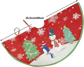 img 3 attached to Snowing Snowman Christmas Tree Skirt: Festive Decoration for Merry Christmas Party 🎄 and New Year Celebration - 36 Inch Xmas Tree Skirt Decorations for Home Décor