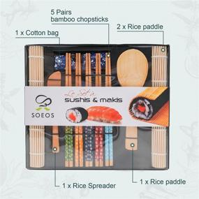 img 2 attached to Beginner Sushi Making Kit, 10-Piece Bamboo Sushi Kit with 2 Rolling Mats, 5 Pairs of Chopsticks, Paddle, Spreader, All-Natural, Sushi Making Kit Gift Set, Sushi Maker Set, Sushi Maker Tools.