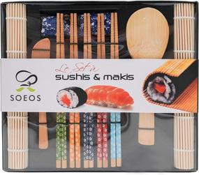 img 4 attached to Beginner Sushi Making Kit, 10-Piece Bamboo Sushi Kit with 2 Rolling Mats, 5 Pairs of Chopsticks, Paddle, Spreader, All-Natural, Sushi Making Kit Gift Set, Sushi Maker Set, Sushi Maker Tools.