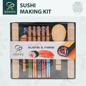 img 3 attached to Beginner Sushi Making Kit, 10-Piece Bamboo Sushi Kit with 2 Rolling Mats, 5 Pairs of Chopsticks, Paddle, Spreader, All-Natural, Sushi Making Kit Gift Set, Sushi Maker Set, Sushi Maker Tools.