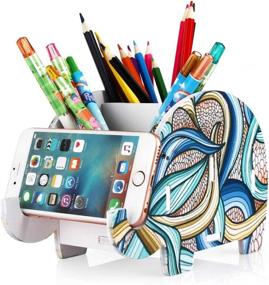 img 4 attached to 🐘 Multi-Functional COOLBROS Elephant Pencil Holder: Desk Organizer with Phone Holder and Storage Pot