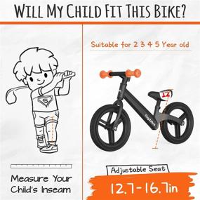 img 2 attached to Adjustable Seat Balance Bike for 2-5 Year Old Kids, 12 inch Toddler Training Sport Bike, Lightweight, No Pedal, for Boys and Girls