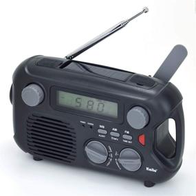 img 3 attached to 📻 Kaito KA580 Digital Solar Dynamo Crank Emergency Radio with Real-time Alert, MP3 Player & Phone Charger (Black)