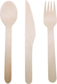 img 2 attached to 🌱 BluePlanetHub Disposable Wooden Knives - 100% Natural Birchwood, Eco-Friendly Alternative to Plastic Cutlery, Biodegradable & Compostable Party Supplies, Pack of 100 Knives