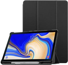 img 4 attached to 📱 Fintie Slim Case for Samsung Galaxy Tab S4 10.5 2018: Ultra Thin Tri-Fold Stand Cover in Black