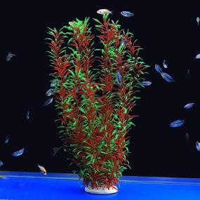 img 1 attached to 🐠 ALEGI 21" Tall Large Artificial Plastic Aquarium Plants - Safe Decoration Ornaments for All Fish