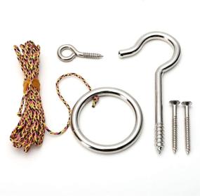 img 3 attached to Iparts Hook and Ring Swing Heavy-Duty DIY 🔨 Kit - Hardware, String Ring Toss Game, Set of 2