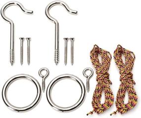 img 4 attached to Iparts Hook and Ring Swing Heavy-Duty DIY 🔨 Kit - Hardware, String Ring Toss Game, Set of 2