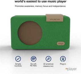 img 3 attached to 🎵 Простой музыкальный плеер SMPL в ретро стиле зеленого цвета с управлением одним касанием, аудиокнигами + MP3, высококачественным звуком, прочным деревянным корпусом, USB на 4 ГБ в комплекте с 40 ностальгическими хитами, поддержка в реальном времени.