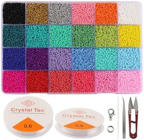 img 4 attached to Yochus 24000pcs Glass Seed Beads: Colorful 2mm Craft Beads Kit for DIY Jewelry Making