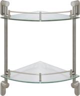 modona oval series double corner glass shelf with 🛁 pre-installed rail - satin nickel finish - 5 year warranty logo