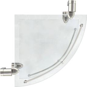 img 1 attached to MODONA Oval Series Double Corner Glass Shelf with 🛁 Pre-Installed Rail - Satin Nickel Finish - 5 Year Warranty