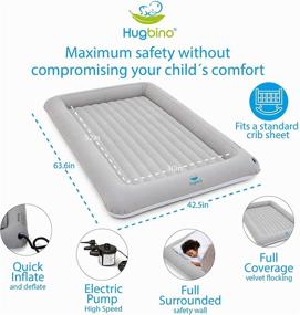 img 3 attached to 🛏️ Hugbino Inflatable Toddler Travel Bed: Kids Air Mattress with Electric Pump - Lightweight, Sturdy & Portable Blow Up Bed for Children - Floor Beds Mattresses for Youth - Durable Traveling Accessories