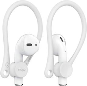 img 1 attached to elago крючки для AirPods - улучшенные для Apple AirPods 1 и 2 и разработанные для AirPods Pro, с эргономичным дизайном, прочной конструкцией из TPU, идеально подходят для занятий спортом [белые]