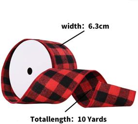 img 3 attached to 10 Yards Red and Black Buffalo Plaid Gingham Wired Ribbon, 2.5&#34; Wide - Perfect for Christmas Crafts, Decorations, and Wrapping Crafts (Red and Black)