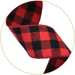 img 1 attached to 10 Yards Red and Black Buffalo Plaid Gingham Wired Ribbon, 2.5&#34; Wide - Perfect for Christmas Crafts, Decorations, and Wrapping Crafts (Red and Black)