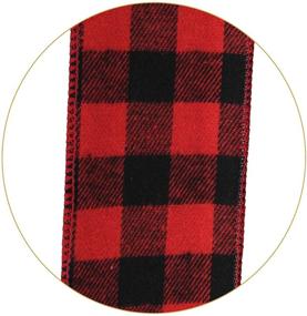 img 2 attached to 10 Yards Red and Black Buffalo Plaid Gingham Wired Ribbon, 2.5&#34; Wide - Perfect for Christmas Crafts, Decorations, and Wrapping Crafts (Red and Black)