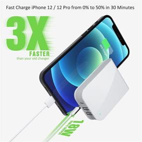 img 1 attached to Nekmit USB C Charger - Powerful 30W 3-Port Wall Charger with 18W Power Delivery, 2 🔌 USB Ports for iPhone 12/12 Pro / 12 Pro Max, Galaxy, iPad Pro, AirPods Pro, and More