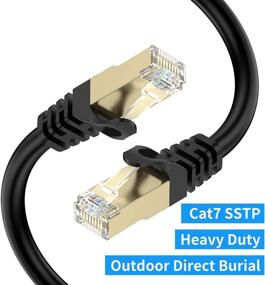 img 4 attached to 🔌 100ft Cat7 Ethernet Cable, BIFALE Cat7 Outdoor Cable with Triple Shielding, 10Gbps 600MHz Ethernet Patch Cable for Modem Router LAN RJ45, UV/Waterproof, Direct Burial, PE Jacket