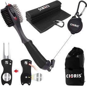 img 4 attached to 🏌️ CLORIS Golf Club Cleaning Kit with Retractable Groove Cleaner Brush, Microfiber Waffle Pattern Towel, Golf Divot Tool, Portable Storage Bag - Ideal Golf Accessories for Men and Women