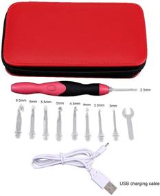 img 3 attached to Walfront Crochet Hooks Set, 9 Pieces Aluminum Knitting Needles Kit 🧶 with Yarn Sewing Needles, Travel Zipper Case Organizer - Perfect for Beginners