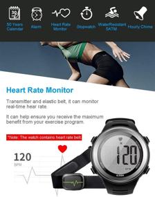 img 2 attached to ⌚ EZON Heart Rate Monitor Sports Watch with HRM Chest Strap - Waterproof, Stopwatch, Hourly Chime