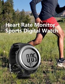 img 3 attached to ⌚ EZON Heart Rate Monitor Sports Watch with HRM Chest Strap - Waterproof, Stopwatch, Hourly Chime