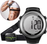 ⌚ ezon heart rate monitor sports watch with hrm chest strap - waterproof, stopwatch, hourly chime logo
