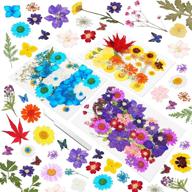 🌸 169pcs natural dried pressed flowers and leaves set with butterfly stickers, tweezers for resin molds, candle making, nails, jewelry, diy crafts logo