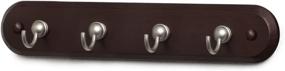 img 1 attached to 🔑 Spectrum Modern Entryway Organizer: Diversified Four Key Rack, Walnut/Satin Nickel - Functional Wood Hooks, 1 Count