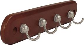 img 4 attached to 🔑 Spectrum Modern Entryway Organizer: Diversified Four Key Rack, Walnut/Satin Nickel - Functional Wood Hooks, 1 Count