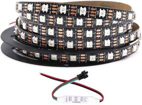 img 4 attached to 🌈 16.4ft 300LEDs HJHX WS2812B Individually Addressable LED Strip - SMD5050 RGB Magic Color Flexible Rope Lights with Pure Gold Wire (Non-Waterproof)