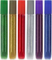 💫 emraw non-toxic glitter glue pens - 15 ml - vibrant colors: purple, silver, green, gold, blue, and red - ideal for gluing, drawing, writing, and outlining - pack of 6 logo