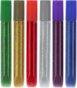 img 1 attached to 💫 Emraw Non-Toxic Glitter Glue Pens - 15 ml - Vibrant Colors: Purple, Silver, Green, Gold, Blue, and Red - Ideal for Gluing, Drawing, Writing, and Outlining - Pack of 6