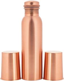 img 3 attached to 🧪 100% Pure Solid Copper Bottle and Glasses Set (34 Oz) - Perfect Gift for Copper Enthusiasts