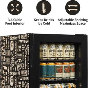 img 3 attached to 🍺 NewAir AB-1200BC1 Beverage Refrigerator: Cooling 126 Cans to 34F in a Stylish Mini Bar Beer Fridge with Glass Door & Beers of the World Design