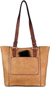 img 3 attached to Women's Handbags & Wallets: Two Tone Mahogany Concealed Carry Purse