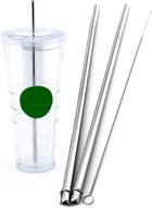 🚀 enhance your travel mug experience with 2 venti stainless steel cocostraw replacement straws for hot & cold drinks! logo