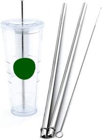 img 4 attached to 🚀 Enhance Your Travel Mug Experience with 2 Venti Stainless Steel CocoStraw Replacement Straws for Hot & Cold Drinks!