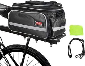 img 4 attached to 🚲 Arltb Bike Rear Bag: Waterproof Bicycle Trunk Bag with Rain Cover and Shoulder Strap for Road Bikes and Mountain Bikes