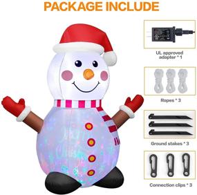 img 2 attached to 7-Foot Christmas Inflatable Snowman with 150 Rotating Projector LED Light Patterns - Blow Up Yard Decorations for Christmas Party, Garden, Lawn, Patio - Indoor/Outdoor