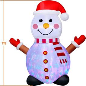 img 3 attached to 7-Foot Christmas Inflatable Snowman with 150 Rotating Projector LED Light Patterns - Blow Up Yard Decorations for Christmas Party, Garden, Lawn, Patio - Indoor/Outdoor