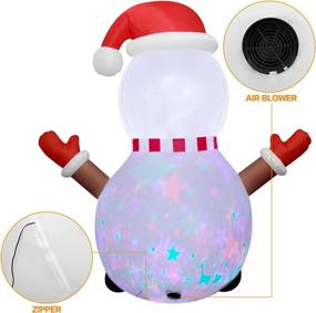 img 1 attached to 7-Foot Christmas Inflatable Snowman with 150 Rotating Projector LED Light Patterns - Blow Up Yard Decorations for Christmas Party, Garden, Lawn, Patio - Indoor/Outdoor