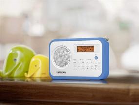 img 2 attached to 📻 Sangean PR-D18BU Portable Digital Radio with Protective Bumper - AM/FM, White/Blue